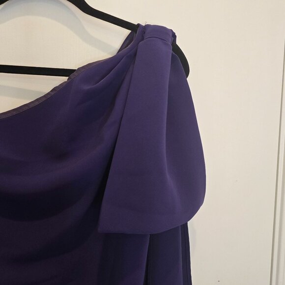 Sachin & Babi Size 12 Purple Miranda One-Shoulder Evening Holiday Party Dress - Picture 3 of 16